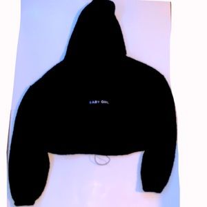 “Babygirl” Black puff fluffy jacket